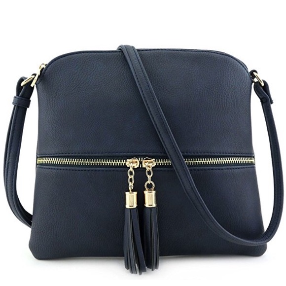 Lightweight Medium Crossbody Bag with Tassel - Picture 1 of 6